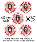 Born to Ride Forced to Work Stickers FIVE (5)  60 mm each