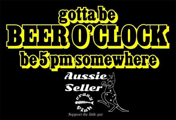 Beer O'Clock funny vinyl decal 200 x 80 mm CONFIRM your color