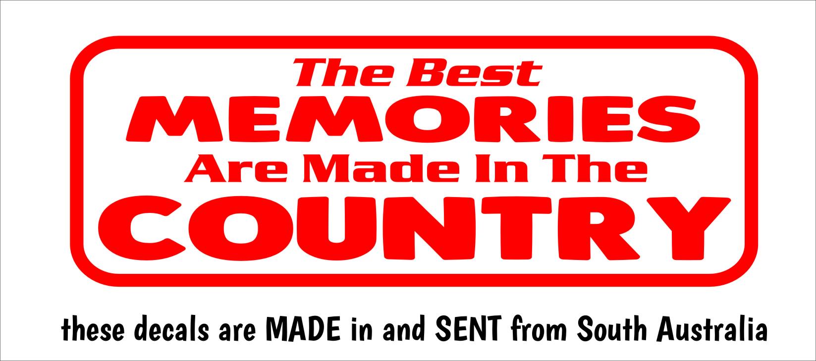 BEST MEMORIES Country vinyl decal  250 x 90 mm CONFIRM your color