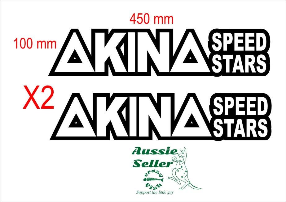 AKINA Speed Stars retro decals TWO (2) 450 x 100 mm each CONFIRM your color