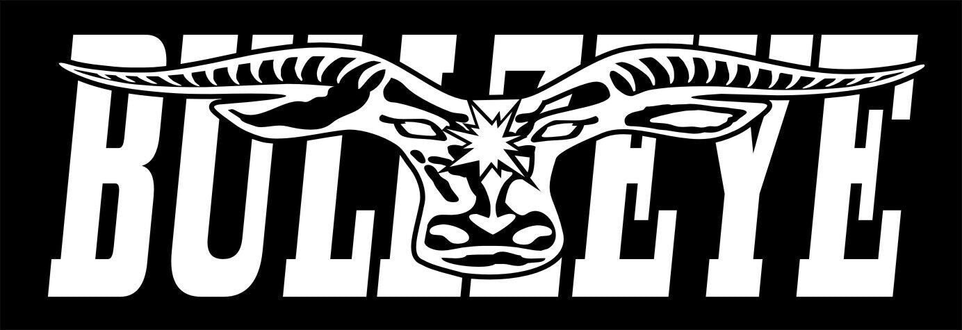 BULLZEYE Longhorn vinyl decal LARGE 1100 x 275 CONFIRM your color