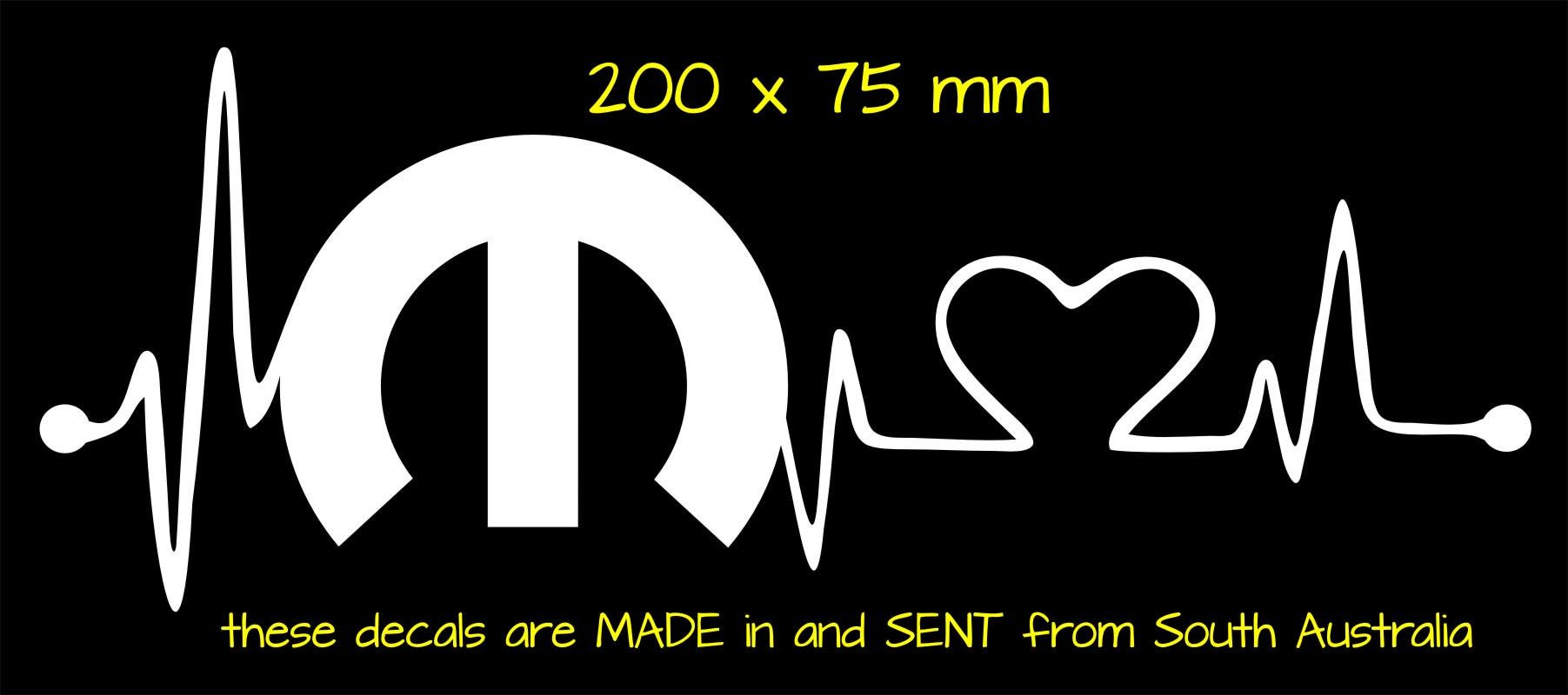 Chrysler Heartbeat retro vinyl decal 200 x 75 mm CONFIRM your color