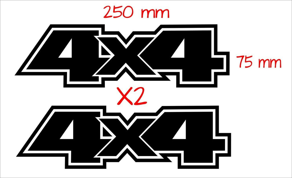4X4 vinyl decals TWO (2) 250 x 75 mm each CONFIRM your color