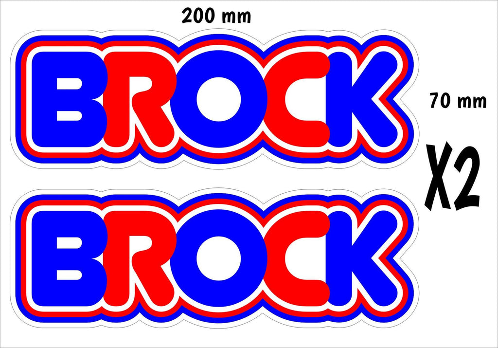 BROCK retro Stickers TWO (2) 200 x 70 mm each