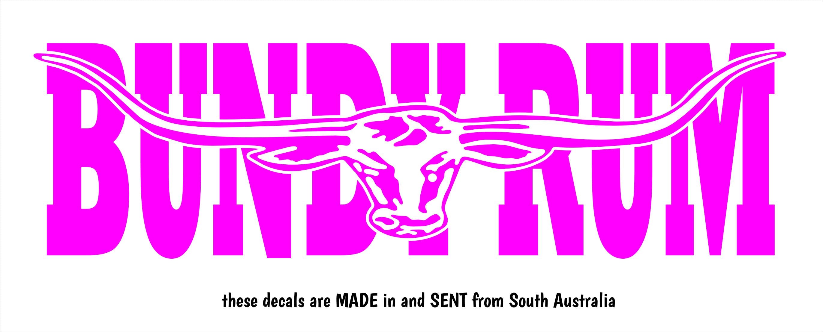 Bundy Rum  vinyl decal 260 x 75 mm CONFIRM your color