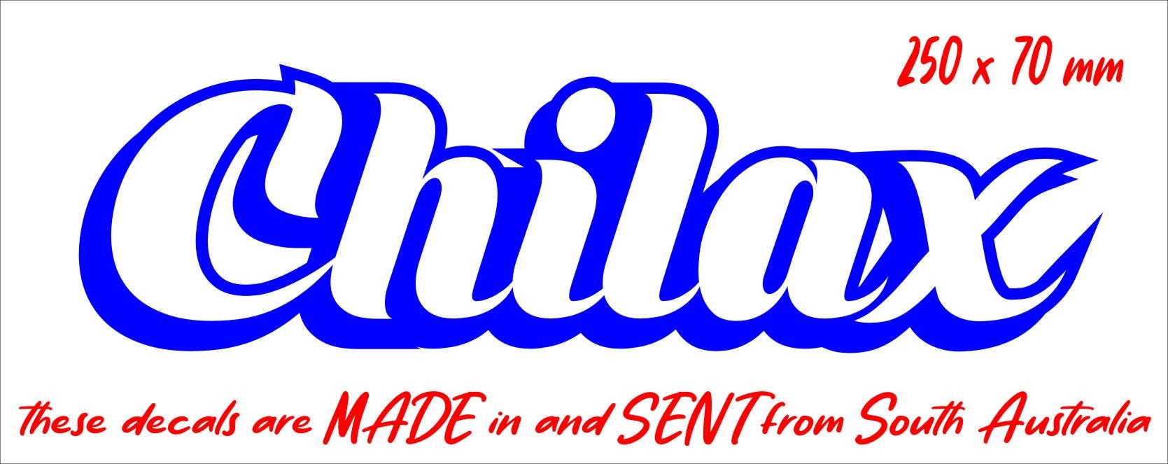 Chilax cool looking vinyl decal 250 x 70 mm CONFIRM your color