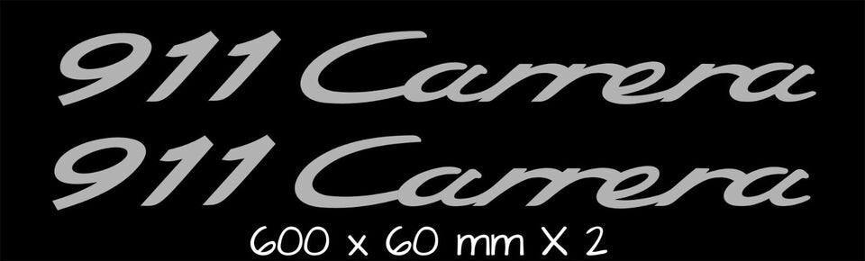 Carrera 911 Porsche vinyl decals TWO (2) 600 x 60 mm each choose your color