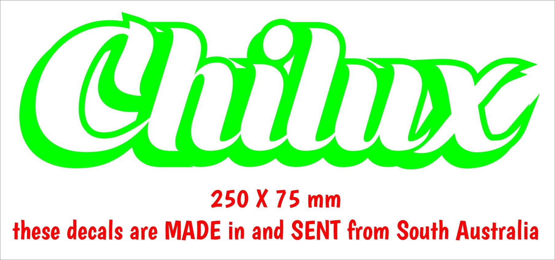 Chilux funny Hilux vinyl decal 250 x 75 mm CONFIRM your color