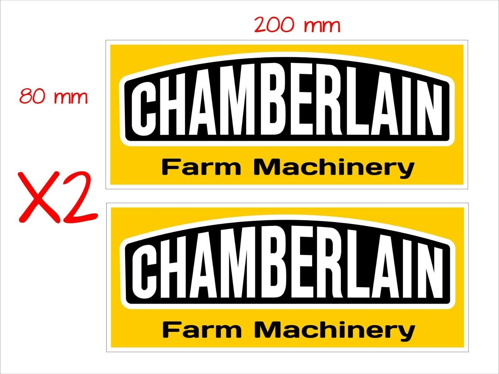 Chamberlain Stickers TWO (2) 200 x 80 mm each