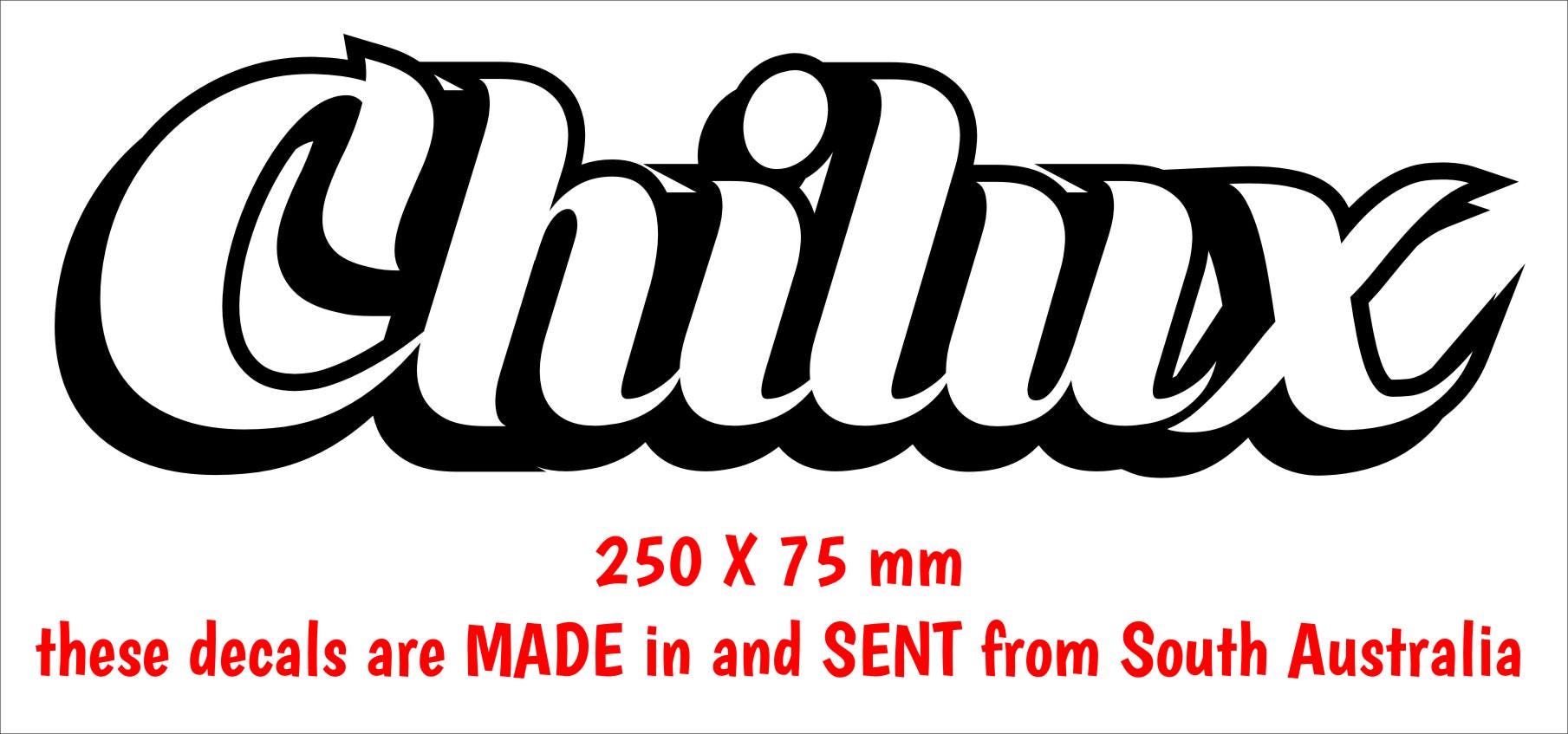 Chilux funny Hilux vinyl decal 250 x 75 mm CONFIRM your color