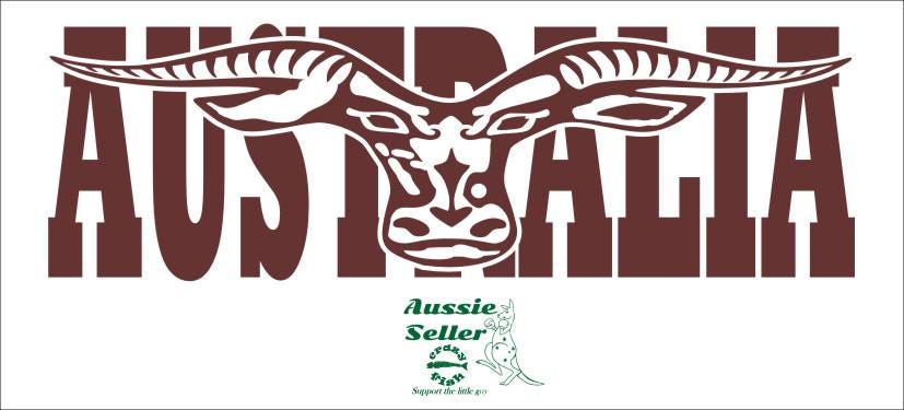 AUSTRALIA Longhorn  vinyl decal LARGE 1100 x 275 mm CONFIRM your color