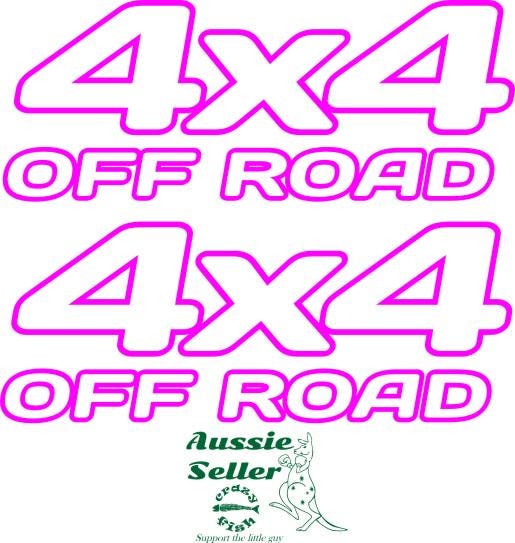 4X4 OFF ROAD decals Two (2) 250 x 100 mm each CONFIRM your color