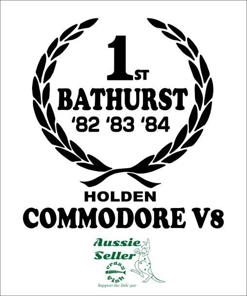 Bathurst  Commodore 1st retro wreath LARGE decal 500 x 480 mm CONFIRM your color