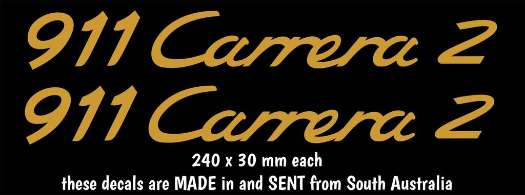 911 Carrera 2 Porsche decals TWO (2) 240 x 30 mm each CONFIRM your color