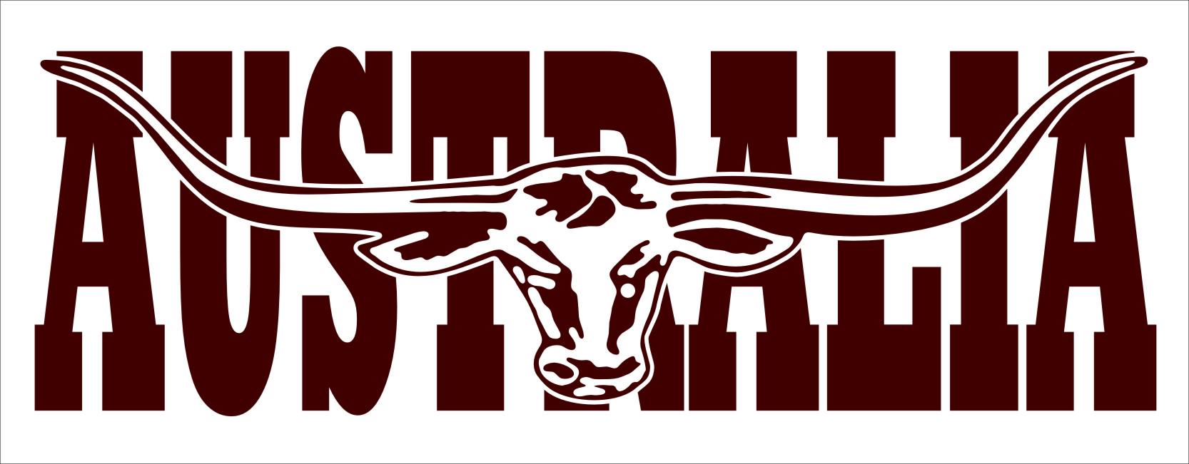 AUSTRALIA bullhorn vinyl decal  260 x 85 mm CONFIRM your color