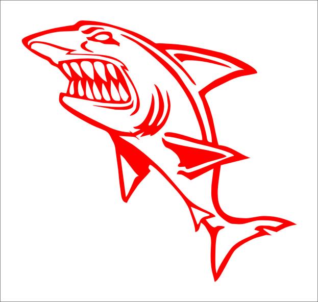 ANGRY SHARK decal 220 x 130 mm CONFIRM your color