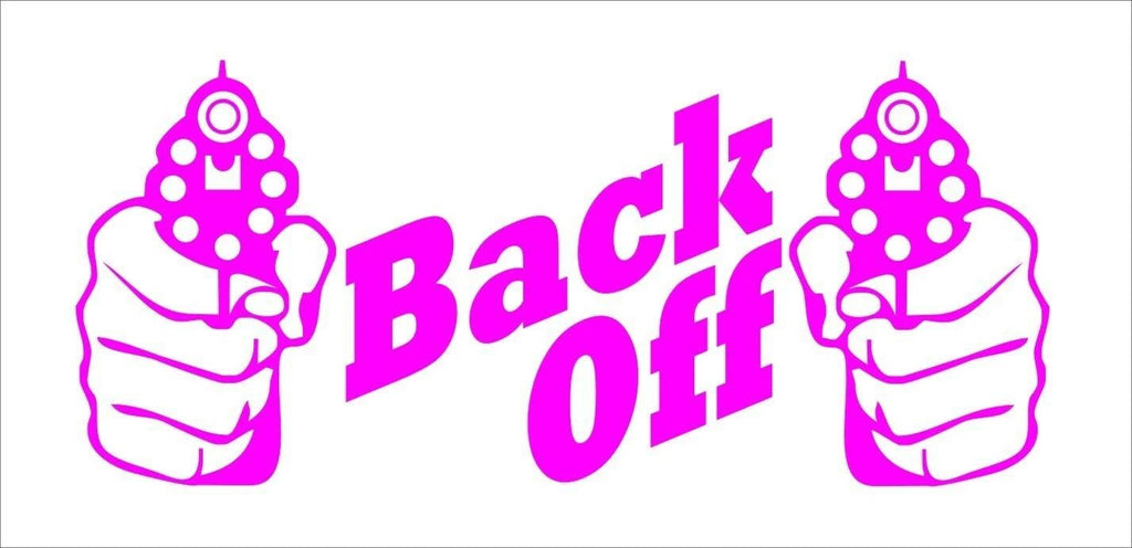 BACK OFF funny vinyl decal 210 x 90 mm CONFIRM your color