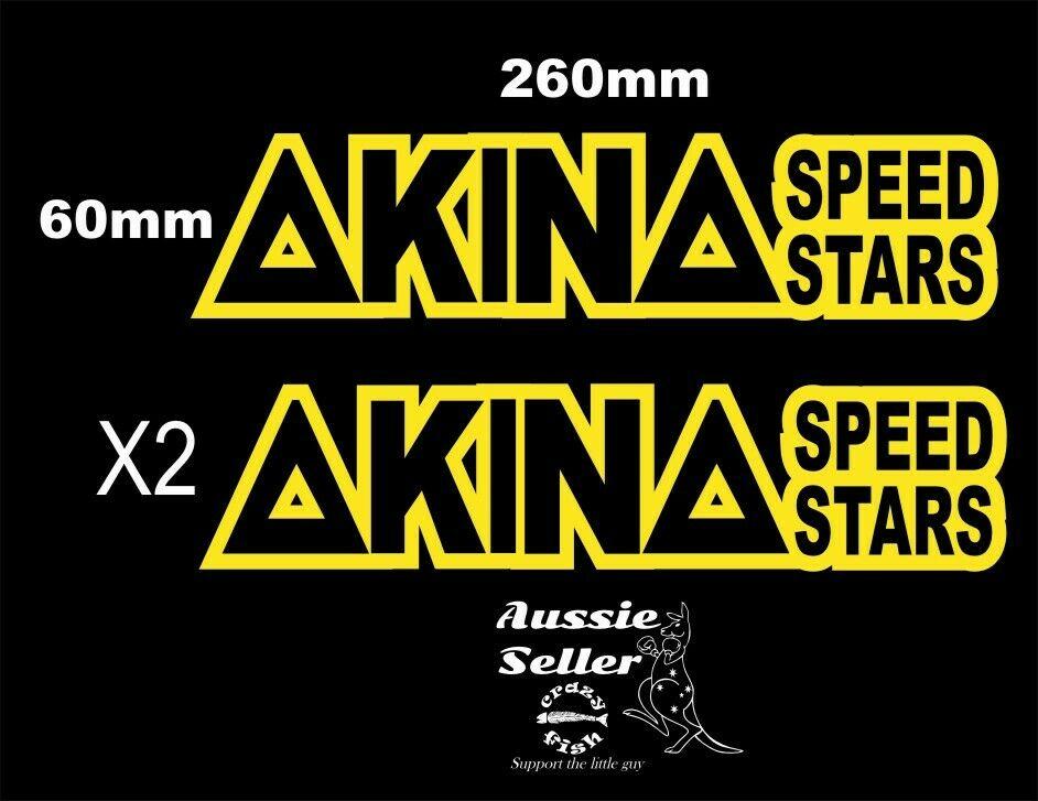 AKINA Speed Stars retro decals TWO (2) 260 x 60 mm each CONFIRM your color