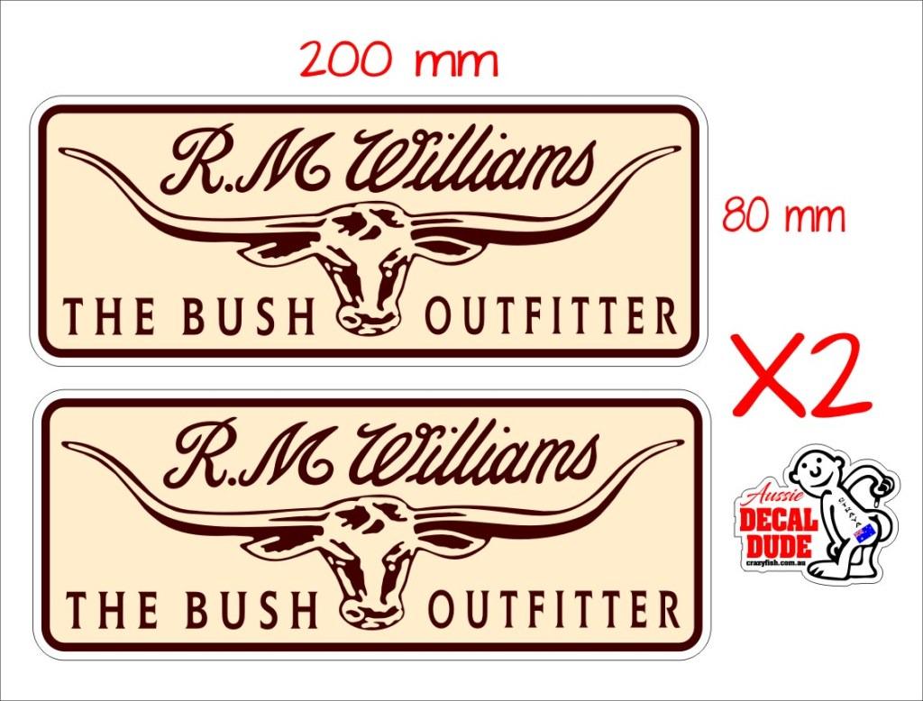Bush Outfitter retro  Stickers TWO (2) 200 x 80 mm each