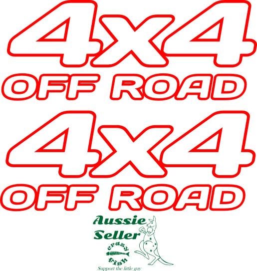 4X4 OFF ROAD decals Two (2) 250 x 100 mm each CONFIRM your color