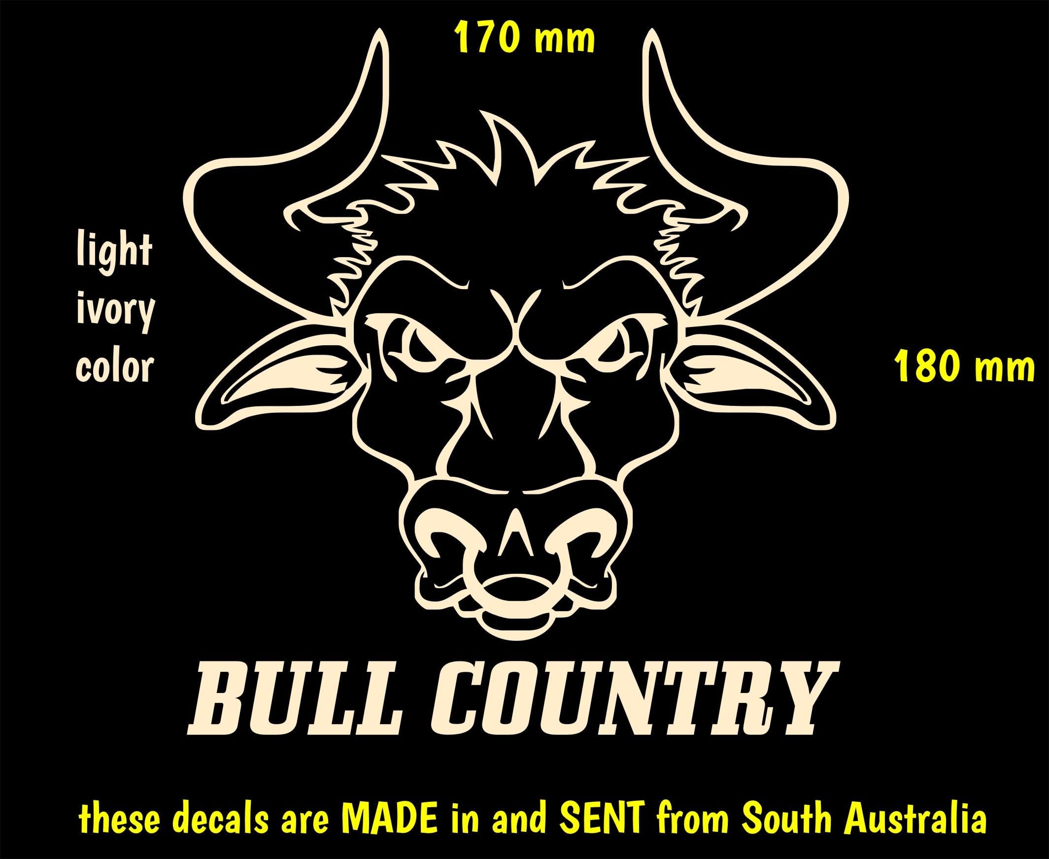 BULL COUNTRY vinyl decal  180 x 170 mm CONFIRM your color