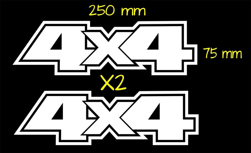 4X4 vinyl decals TWO (2) 250 x 75 mm each CONFIRM your color