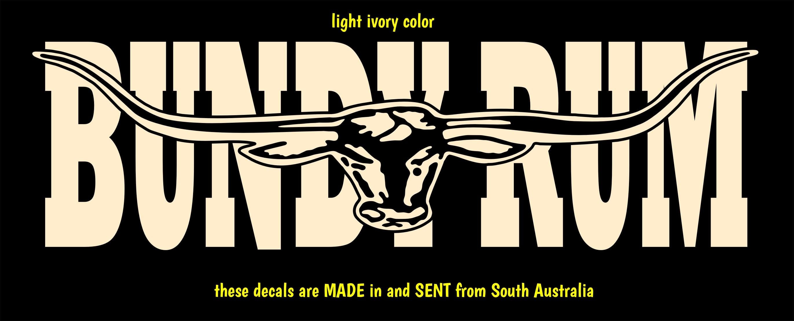 Bundy Rum  vinyl decal 260 x 75 mm CONFIRM your color