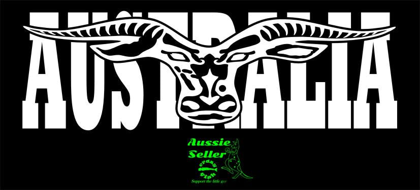 AUSTRALIA Longhorn  vinyl decal LARGE 1100 x 275 mm CONFIRM your color