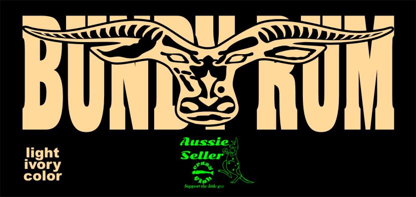 Bundy Rum longhorn vinyl decal LARGE 1100 x 275 mm CONFIRM your color