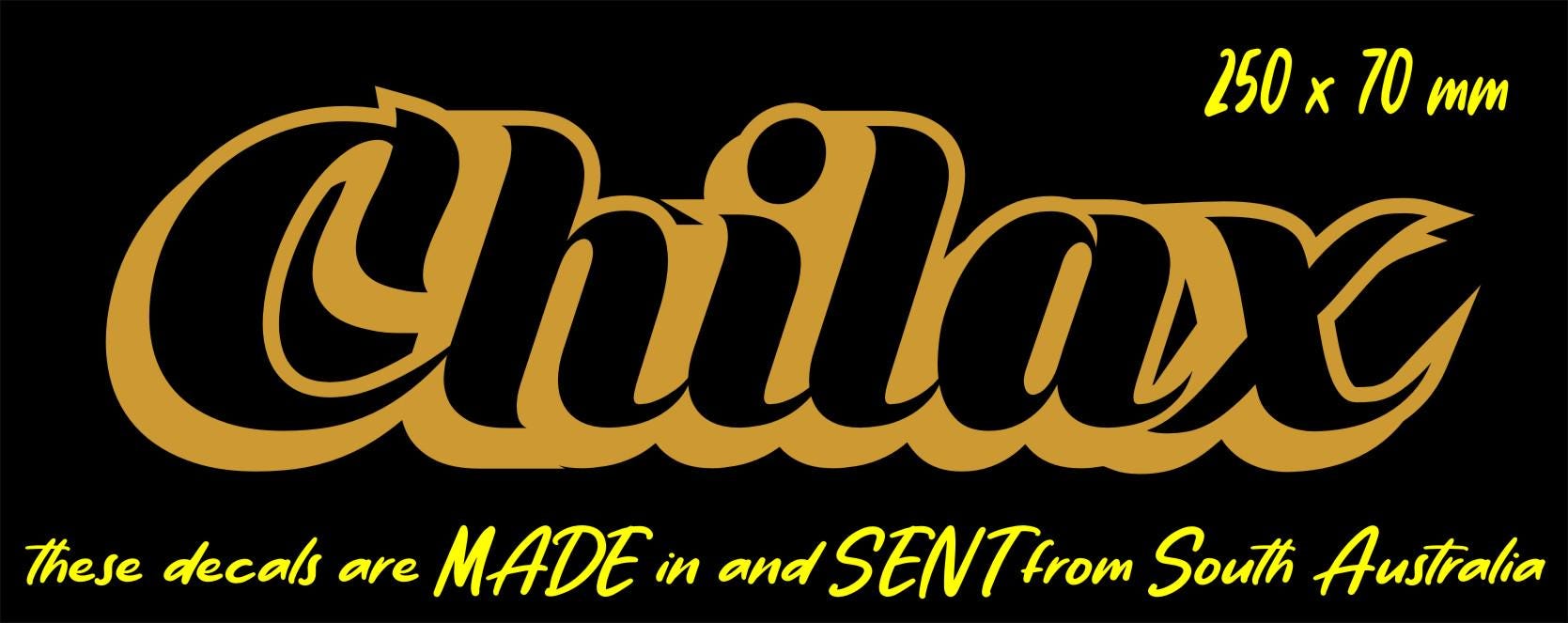 Chilax cool looking vinyl decal 250 x 70 mm CONFIRM your color