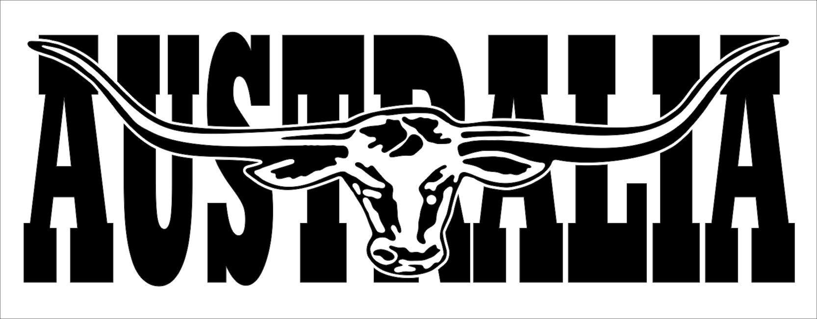 AUSTRALIA bullhorn vinyl decal LARGE 1100 x 275 mm CONFIRM your color