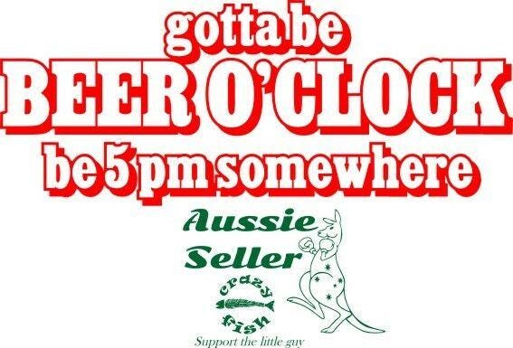 Beer O'Clock funny vinyl decal 200 x 80 mm CONFIRM your color