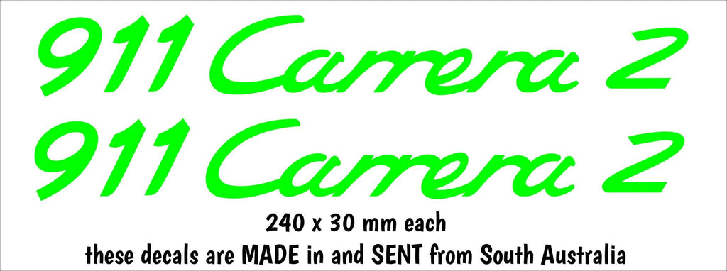 911 Carrera 2 Porsche decals TWO (2) 240 x 30 mm each CONFIRM your color