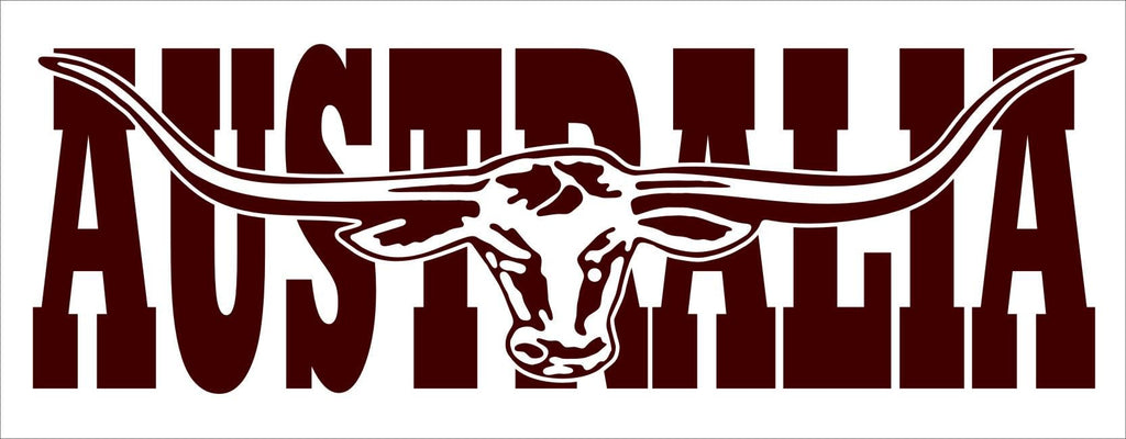 AUSTRALIA bullhorn vinyl decal LARGE 1100 x 275 mm CONFIRM your color