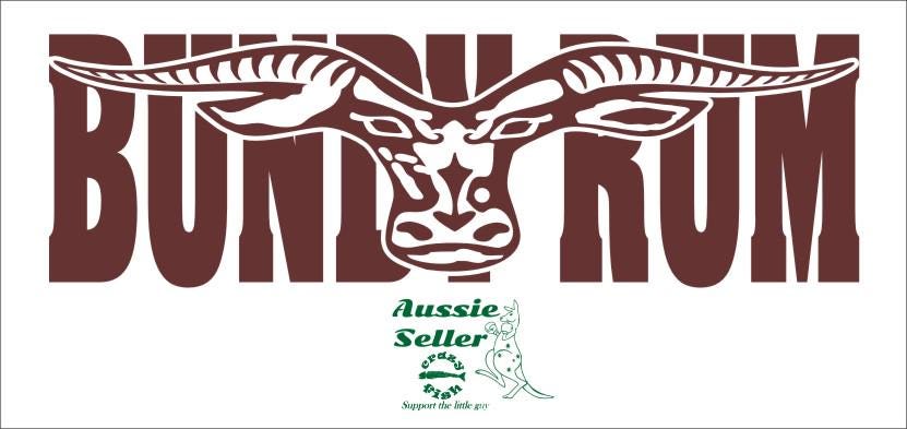 Bundy Rum longhorn vinyl decal LARGE 1100 x 275 mm CONFIRM your color