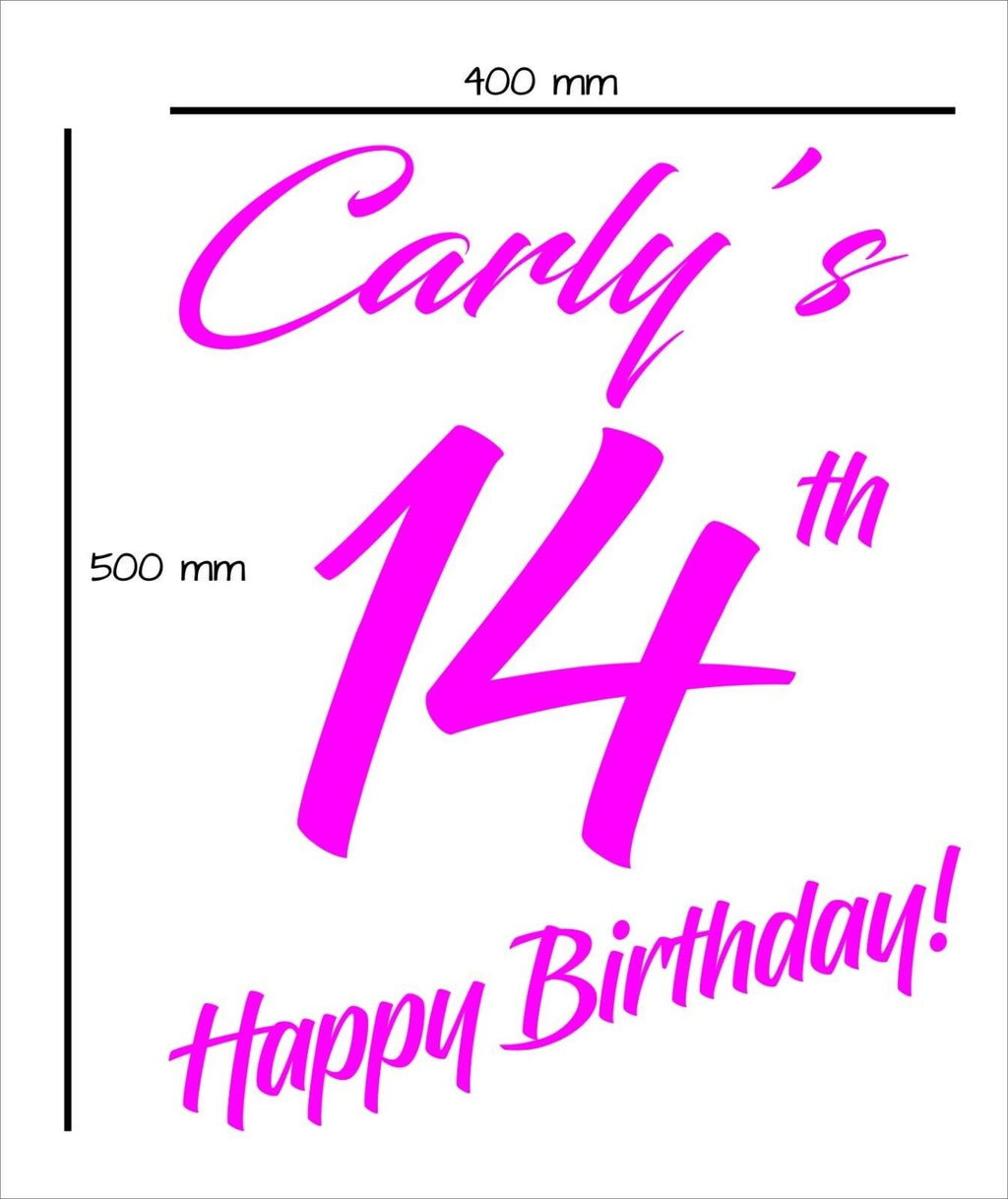 Birthday, Wedding or Special Occasion vinyl decal 500 x 400 mm