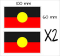Aboriginal Flag Stickers TWO (2) 100 x 60  mm each