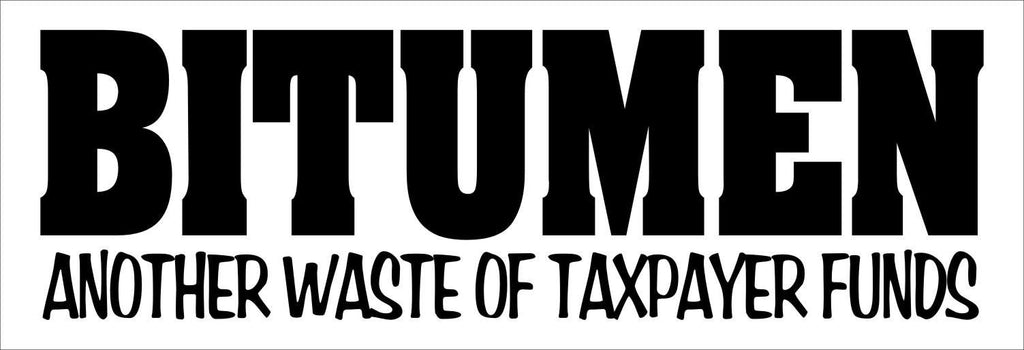 BITUMEN funny 4WD vinyl decal 260 x 80 mm CONFIRM your color