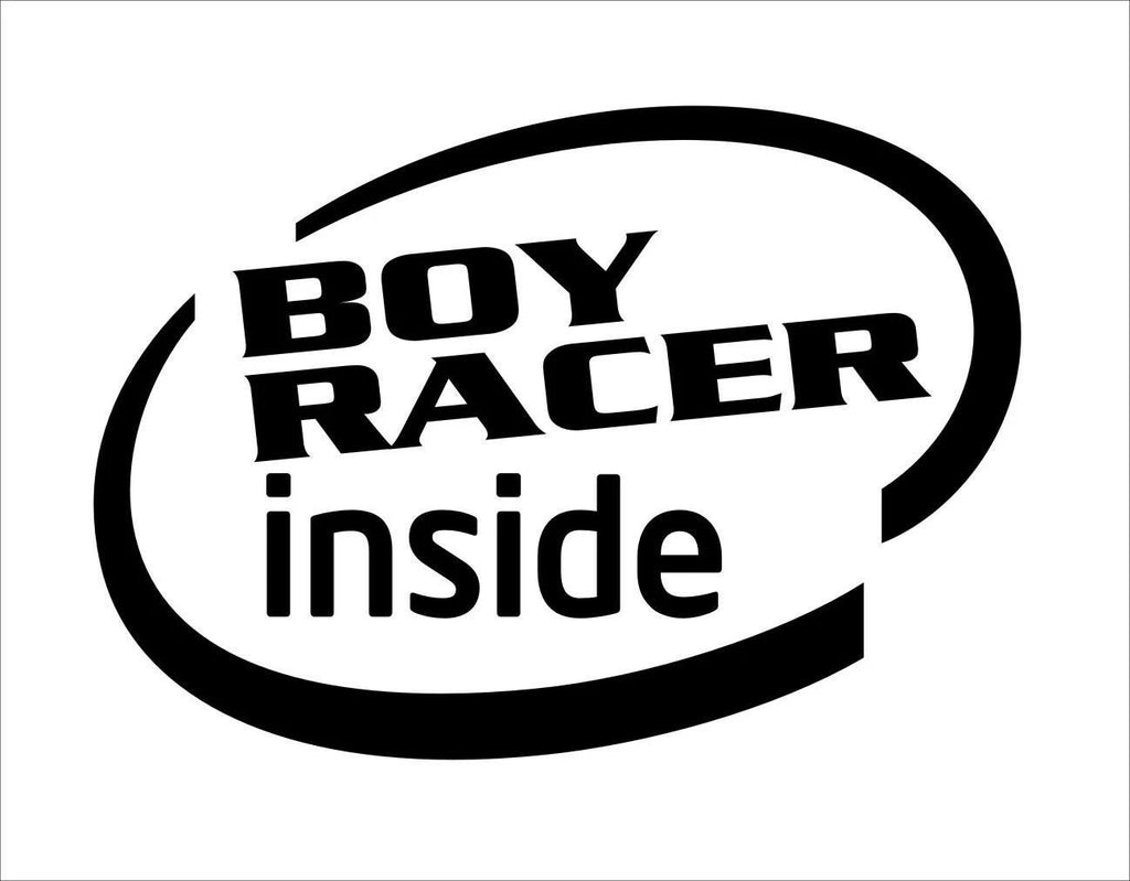 BOY RACER INSIDE funny vinyl decal 160 x 115 mm Confirm your color