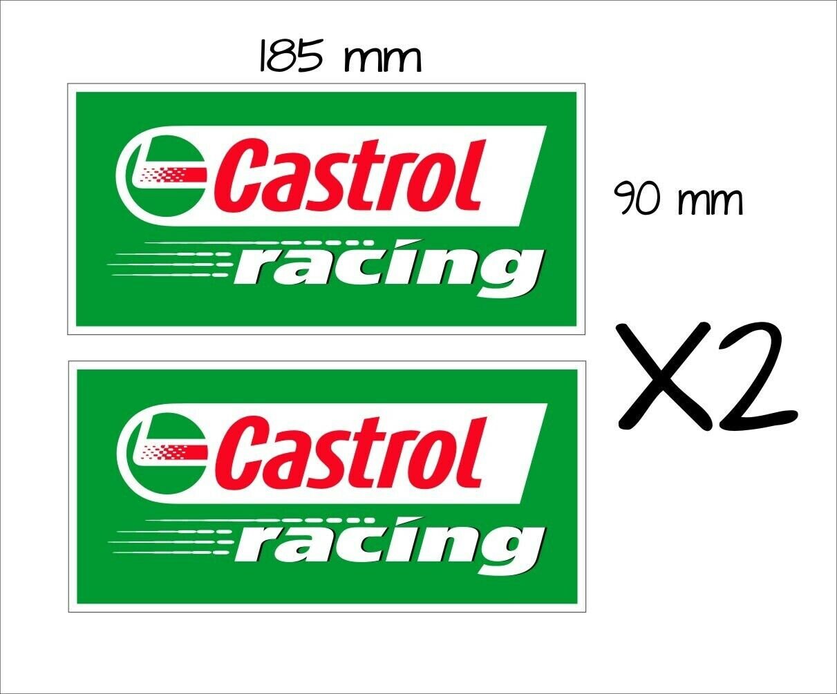 Castrol Racing retro Stickers TWO (2) 185 x 90 mm each
