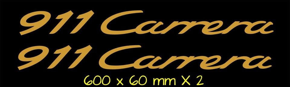 Carrera 911 Porsche vinyl decals TWO (2) 600 x 60 mm each choose your color