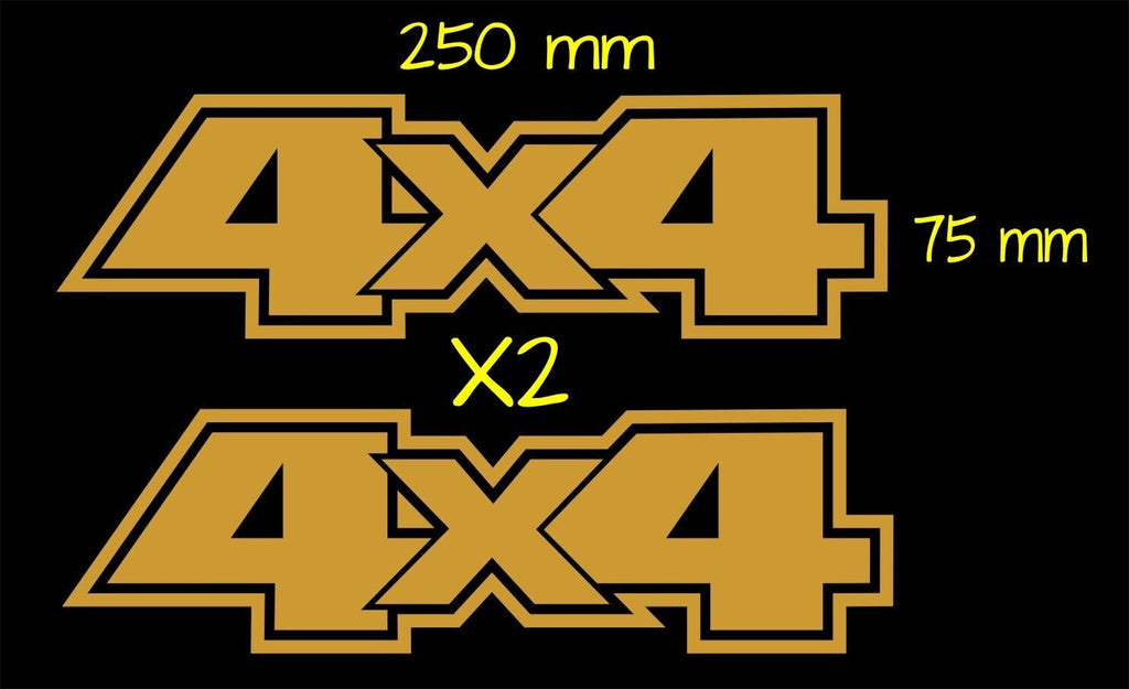 4X4 vinyl decals TWO (2) 250 x 75 mm each CONFIRM your color