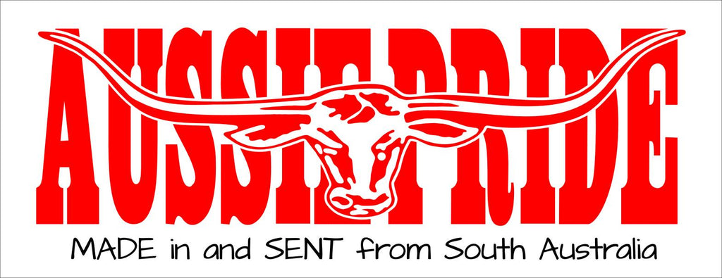 Aussie Pride longhorn vinyl decal 1100 x 275 mm CONFIRM your color