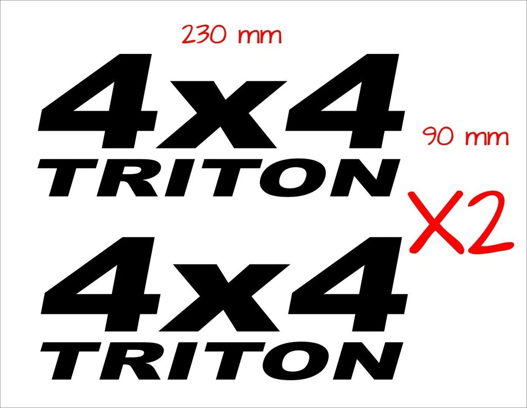 4X4 TRITON vinyl decals TWO (2) 230 x 90 mm each CONFIRM your color