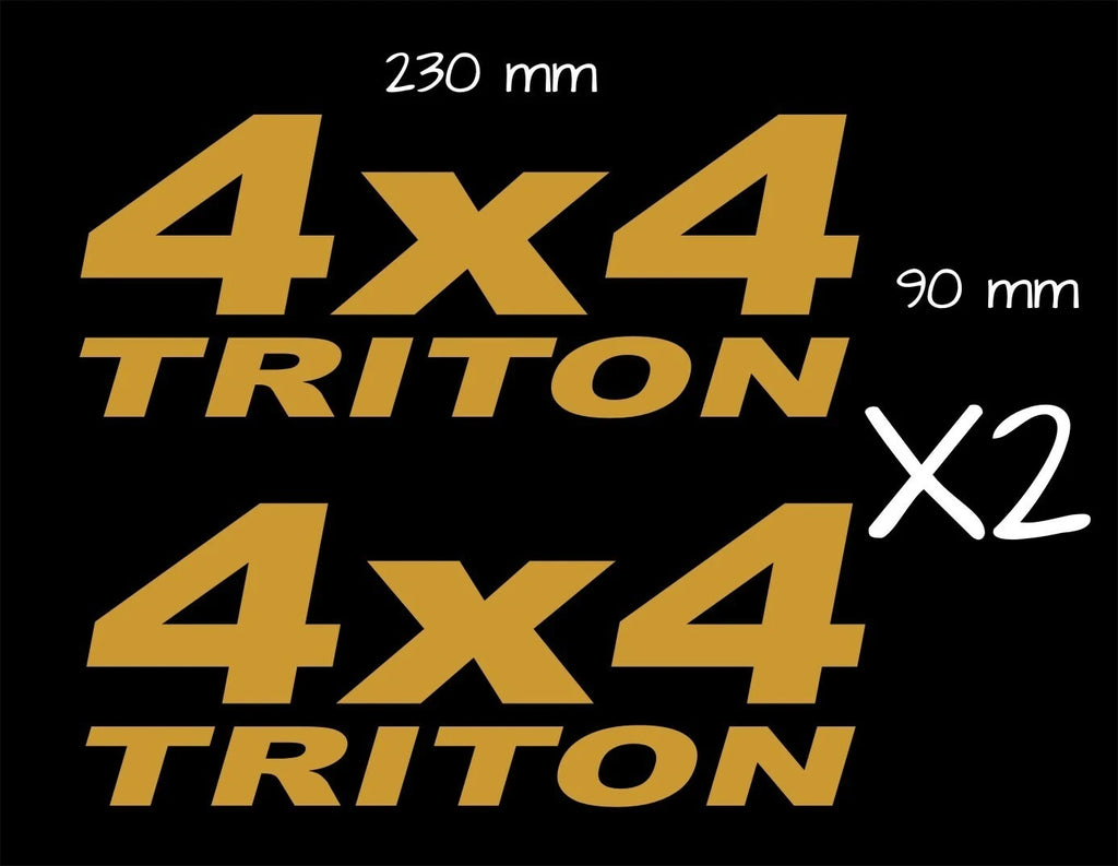 4X4 TRITON vinyl decals TWO (2) 230 x 90 mm each CONFIRM your color