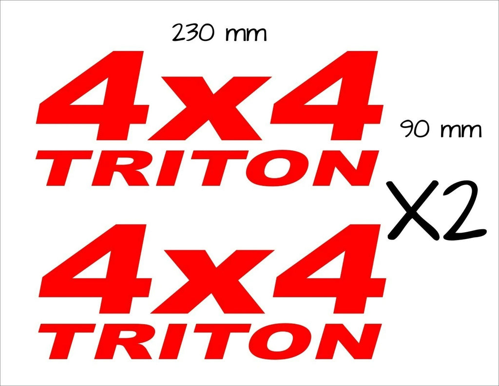 4X4 TRITON vinyl decals TWO (2) 230 x 90 mm each CONFIRM your color