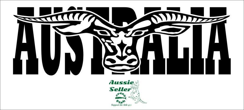 AUSTRALIA Longhorn  vinyl decal LARGE 1100 x 275 mm CONFIRM your color