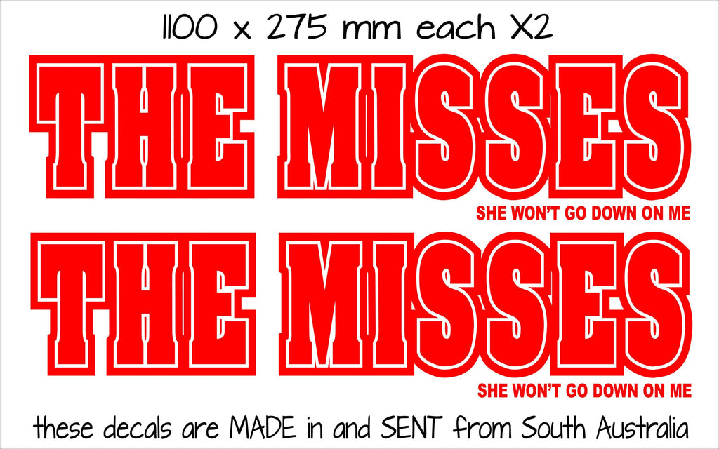 Boat Names "The Misses" (funny) TWO (2) decals  1100 x 275 mm each CONFIRM your color