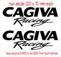 Cagiva Racing tank vinyl decals TWO (2) 200 x 70 mm each CONFIRM your color