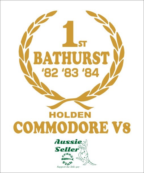 Bathurst  Commodore 1st retro wreath LARGE decal 500 x 480 mm CONFIRM your color